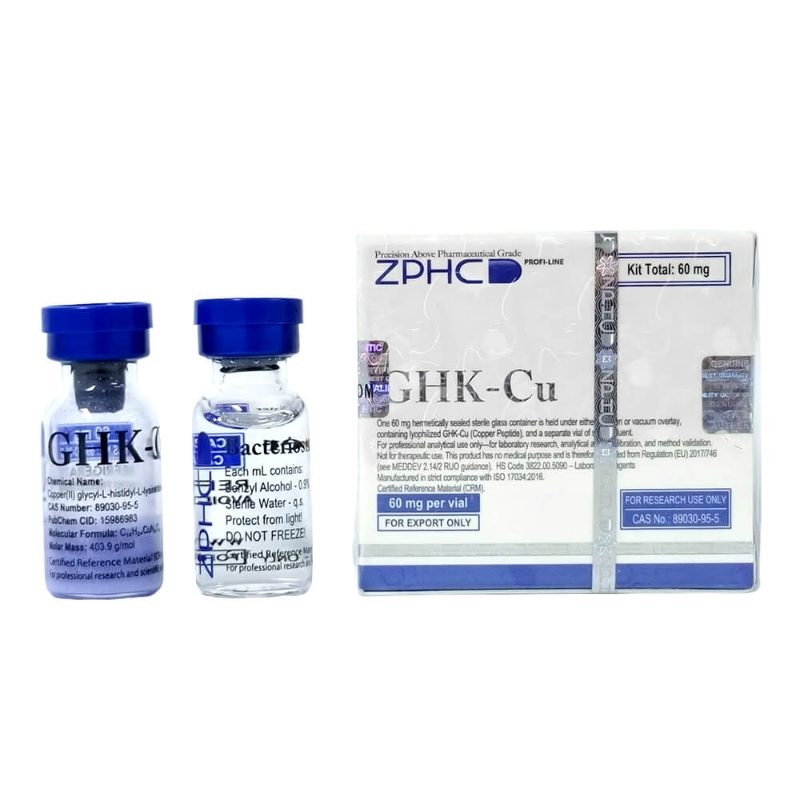 GHK-Cu 60mg Kit ZPHC (Peptídeo Liofilizado + Água Bacteriostática)